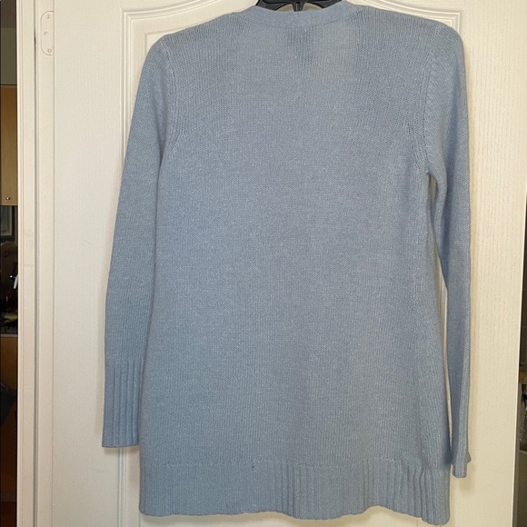 BCBG Lambswool light blue cardigan sz  L - Picture 4 of 6